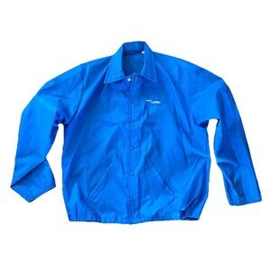 Vintage FORD CARGO Men's L Windbreaker Shirt Jacket Shell Blue Snap Mechanics